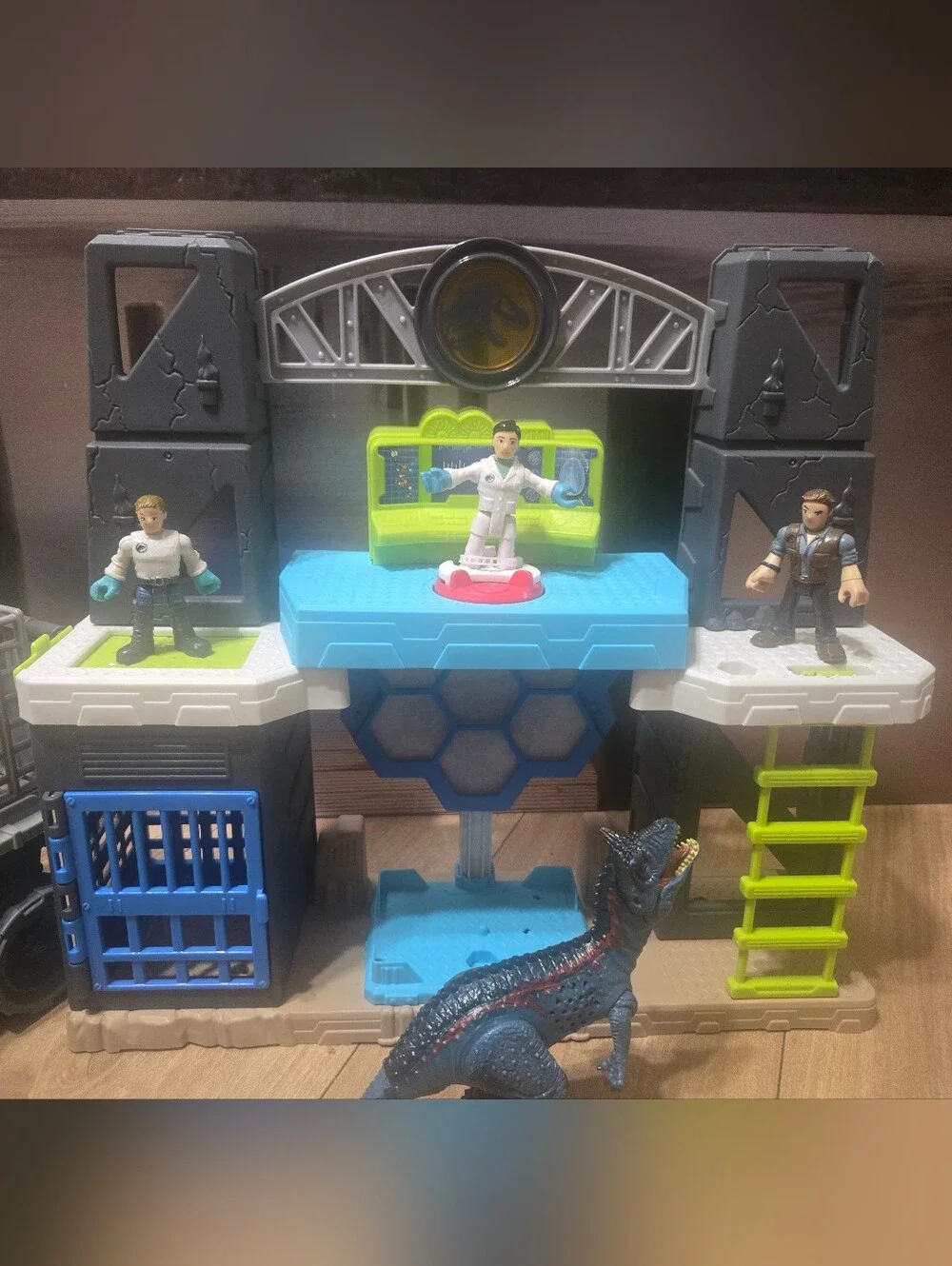 Fisher-Price Imaginext Jurassic World Green and Blue Dinosaur Transport
